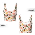 thumbnail image 3 of Sikiie Peach With Leaves1 Print Strappy Sports Bra for Women Padded Push Up Sports Bra Athletic Running Sports Bra Workout Bra Yoga Bra, 3 of 5