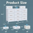 thumbnail image 4 of White Dresser with LED Lights & Charging Station,47" Long Dresser for Bedroom Chests with 12 Storage Drawers,Wide Vanity Dressers Furniture for Closet,Nursery,2 Shelves Wood Top,Metal Frame, 4 of 6