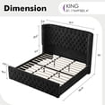 thumbnail image 3 of VanAcc 6.3" Thick Wrap Me Up Fluted King Bed by Modern, Black Velvet, 3 of 10