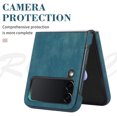 thumbnail image 6 of Allytech for Samsung Galaxy Z Flip 4 Ultra-Thin Folding Case, Premium PU Leather Anti-Drop Heavy Duty Full Body Protective Case for Samsung Z Flip 4 6.7" 5G 2022 Ladies Women Men, Blue, 6 of 8