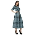 thumbnail image 3 of Moomaya Printed Short Sleeve Dress Pleated Women Plus Size Casual Work Dress, 3 of 6
