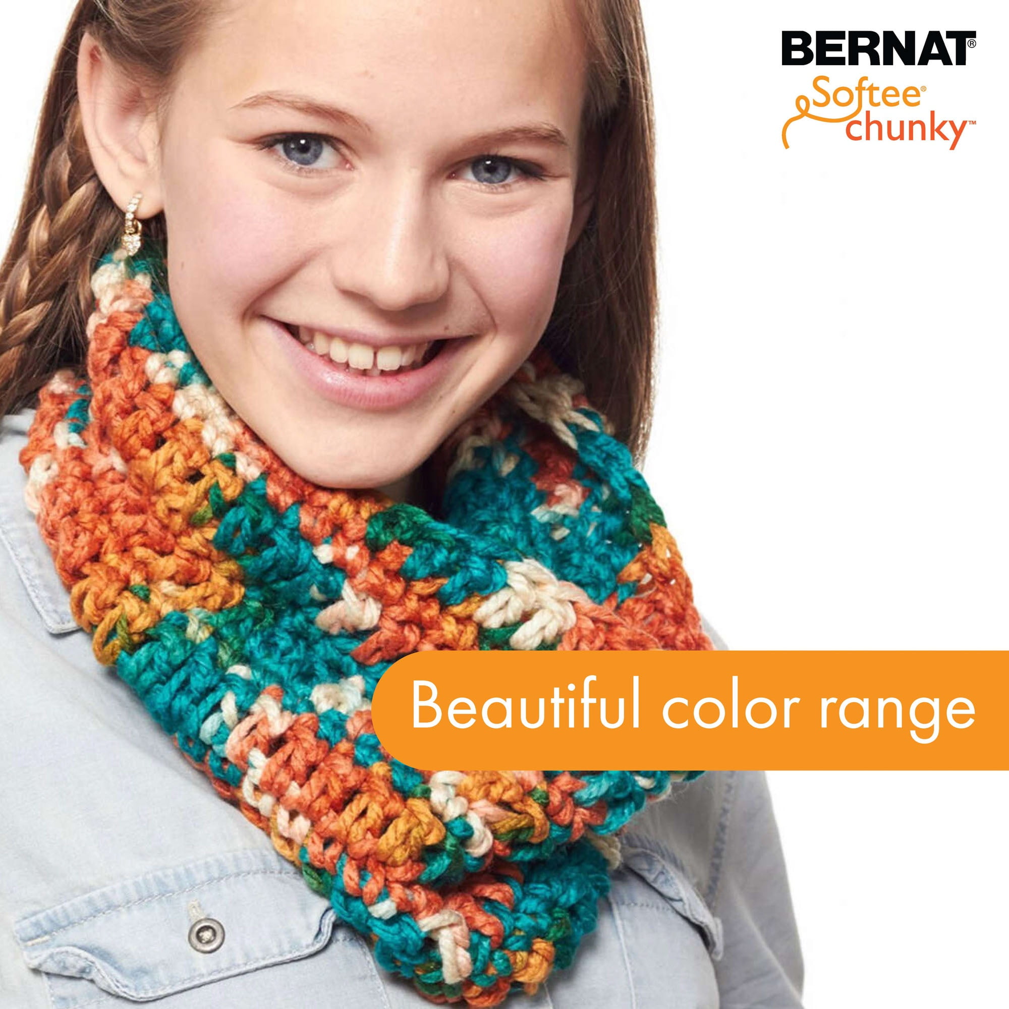 Bernat® Softee® Chunky™ Ombre Yarn, Acrylic #6 Super Bulky, 2.8oz/80g, 77 Yards