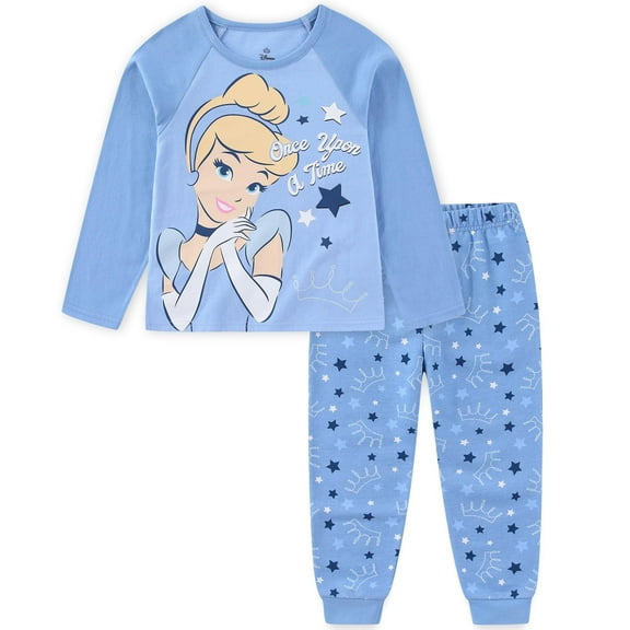Disney Princess Cinderella Long Sleeve Shirt and French Terry Pants (Girls), 2 Piece Set, Sizes 2T-6X