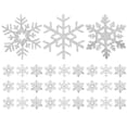 thumbnail image 3 of 30 parches termoadhesivos de copos de nieve, bordados, para fiestas de princesas, para ropa, chaquetas, sombreros, cajas de regalo, mochilas, bolsos, plateados., 3 of 8