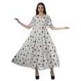 thumbnail image 4 of Moomaya Short Sleeve Tunic Womens Cocktail Dresses Printed Cotton Slub Dress, 4 of 6