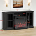thumbnail image 5 of Homall Fireplace TV Stand for TVs up to 65" 3-Sided Glass Modern Media Entertainment Center with Cabniet Storage Adjustable Flame Color Fireplace,Black, 5 of 7