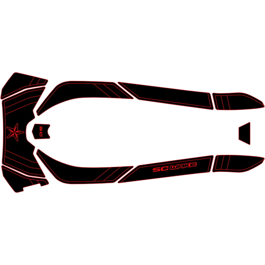 Traction Mats for SeaDoo 155 Black/Ruby Red Classic Design