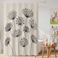 thumbnail image 6 of Shower Curtain Spring Black Dandelion Shower Curtains for Bathroom Decor, Waterproof Polyester Shower Curtain Set with Hooks, Small Stall Size 36" x 72" Beige, 6 of 9