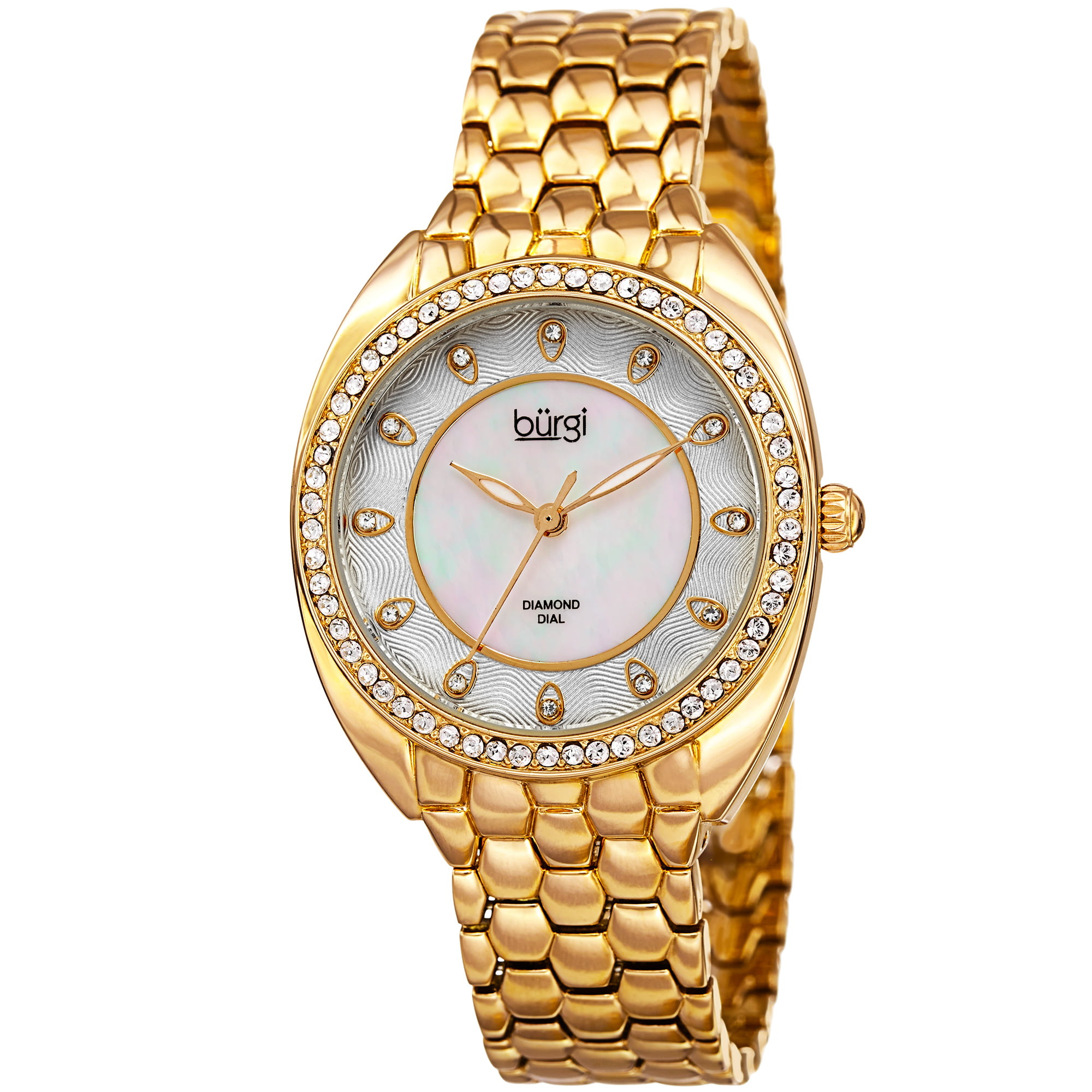 Burgi - Women's Quartz Diamond Crystal Bracelet Watch - Walmart.com
