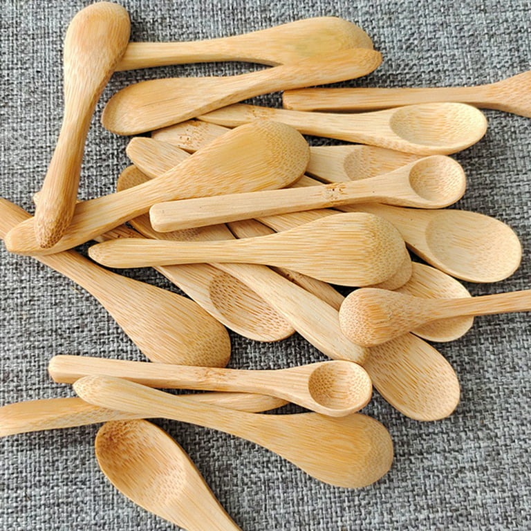 6 PCS Premium Mini Wooden Spoons - 3.2 Inch Small Spoons for Jars,ice cream  & yogurt, Wooden Scoops for Canisters