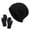 Black, variant on Prolriy Set Beanies Hats Men Women Hat Neutral Autumn and Winter Solid Color Wool Hat Thickened Warm Ear Cold Knitted Hat Glove Two Piece Set Scarf for Women A