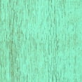 thumbnail image 1 of Ahgly Company Machine Washable Indoor Square Abstract Turquoise Blue Modern Area Rugs, 4' Square, 1 of 4