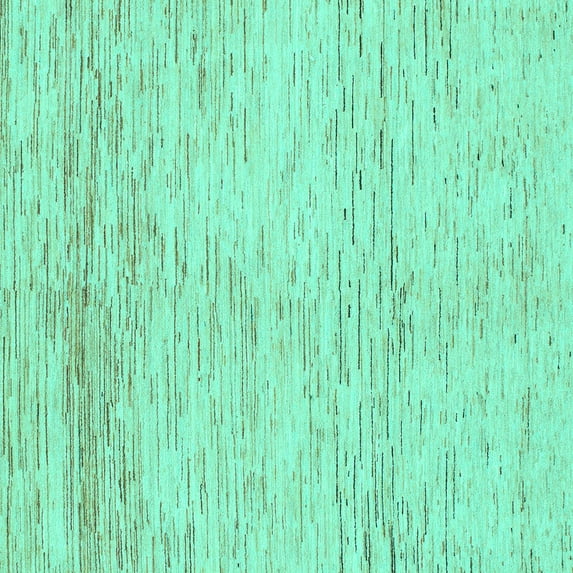 Ahgly Company Machine Washable Indoor Square Abstract Turquoise Blue Modern Area Rugs, 4' Square