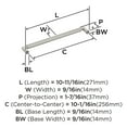 thumbnail image 4 of Amerock Balata 10-1/16 inch (256mm) Center-to-Center Satin Nickel Cabinet Pull, 4 of 5
