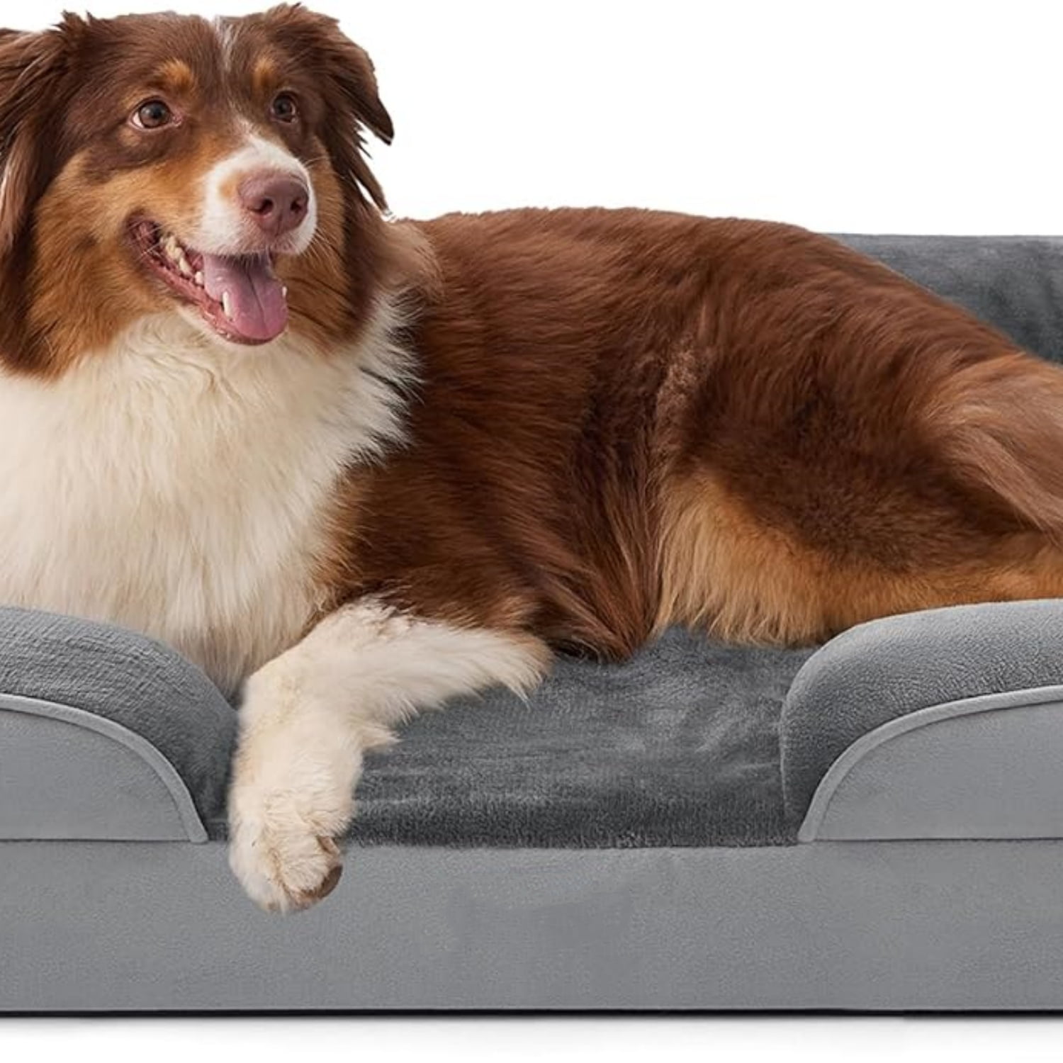 Dog Beds Large Sized Dog - Washable Large Dog Cat Bed Waterproof, Comfort Dogs Couch Sofa with Washable Removable Cover, Pet Bed with Nonskid Bottom, Grey, 35