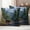 Green, variant on Forests Bears Outdoor Waterproof Pillow Covers, Modern Art Mountain Animals Watercolor Decorative Square Throw Pillowcase Sofa Cushion Sham for Patio/Couch/Chair, 16"x16" 2 Pack