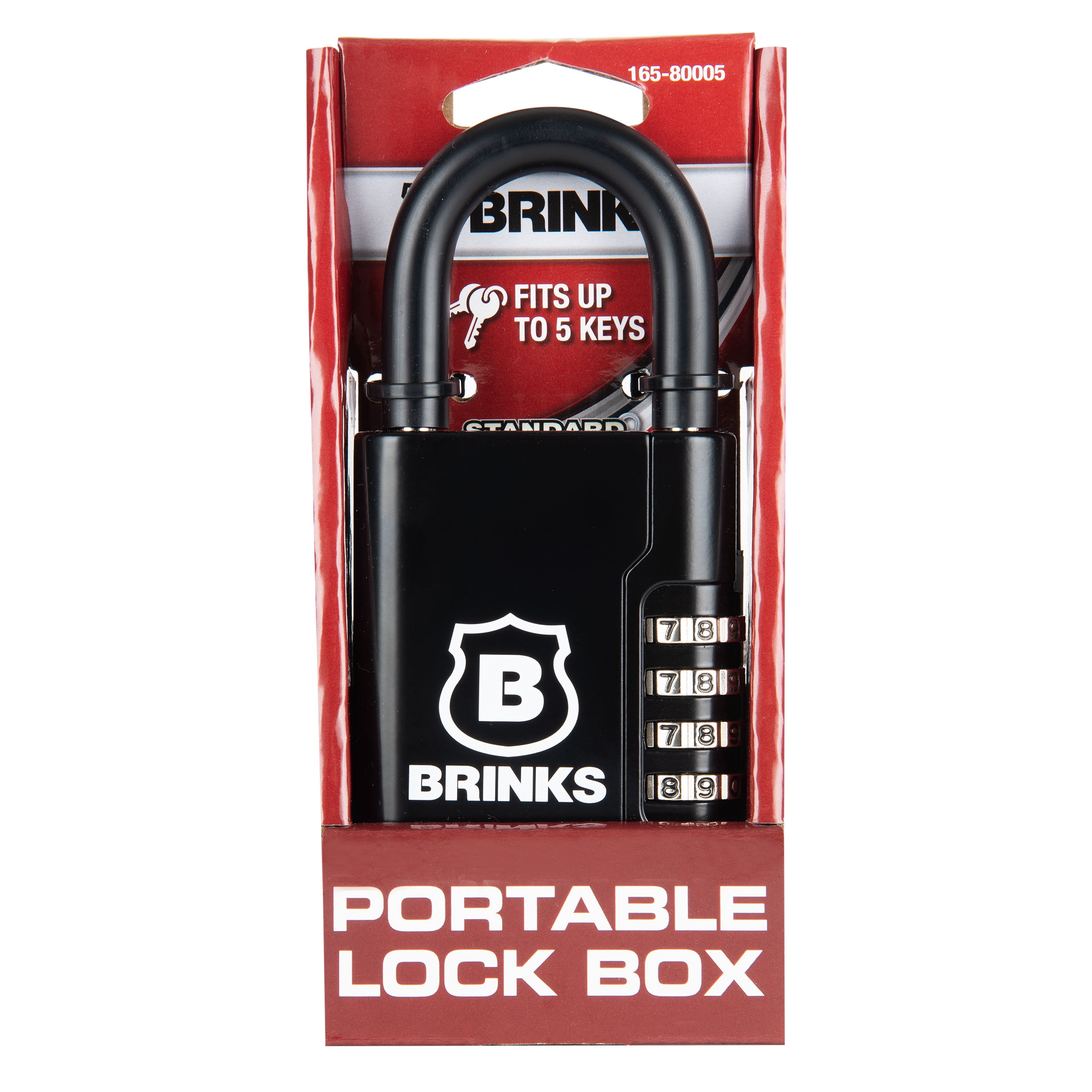 (6 pack) Brinks Portable Key Lock Box, 4-Digit Resettable Combination Security Lock Box, Holds Up to 5 Keys, Black