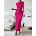 thumbnail image 6 of BTFBM Women's Ruched Bodycon Dress Summer Casual Sleeveless Lightweight Back Slit Elegant Club Party Cocktail Maxi Dresses, 6 of 9