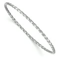 thumbnail image 1 of 14k White Gold 2.50mm Twisted Slip On Bangle Bracelet, 1 of 6