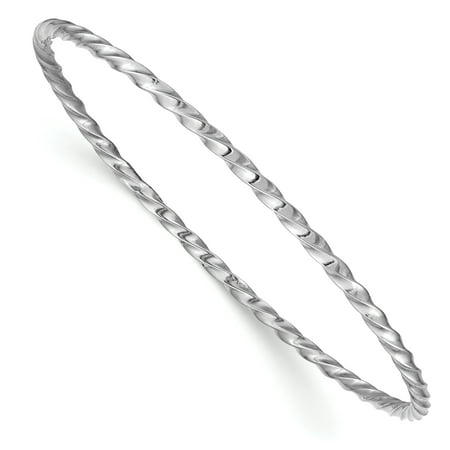 14kt White Gold 2.50mm Twist Slip On Bangle Bracelet Cuff Expandable Stackable Fine Jewelry Ideal Gifts For Women Gift Set From Heart