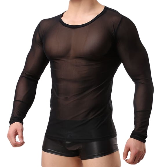 Fall Shirts for Men Sexy Lingerie T-Shirt Vest Sexy Breathable Mesh See-through Underwear Top