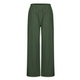 thumbnail image 6 of Ayolanni Wide-Leg Women's Pants on Petite Palazzo Army Green Elastic Band Solid Slacks Dress Pants Women L, 6 of 7