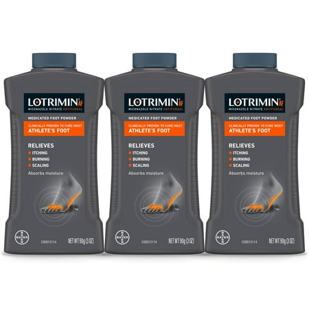 Lotrimin AF Athlete's Foot Antifungal Powder, 3 Ounce Bottle, 3 Pack