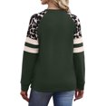 thumbnail image 4 of Women's Leopard Print Sweatshirt, Casual Crew Neck Long Sleeve Raglan Pullover with Striped Detail, 4 of 4