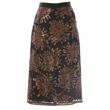 BODEN Women's Sequin Party Pencil Skirt Black/Copper - Walmart.com