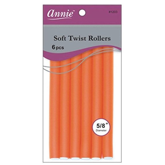 Annie Soft Twist Rollers Orange 5/8" 6 piece 1203