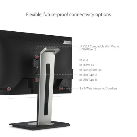 ViewSonic - VG2448A 23.8" IPS LCD FHD Monitors (DisplayPort VGA, USB, HDMI) - Black