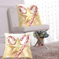 thumbnail image 6 of Christmas Candy Cane Heart Golden Star Throw Pillow Covers Pillowcases 20 x 20 Inch Home Decor 2 Packs for Bedroom Sofa, 6 of 6