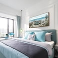 thumbnail image 3 of HFDF Large Wall Art for Living Room Coastal Canvas Picture Seagull Vintage Boat Artwork Ocean Sea Bird Canvas Print Nautical Rowboat Blue Teal Rustic Beach Themed Farmhouse Bedroom 18x12inch Framed, 3 of 6