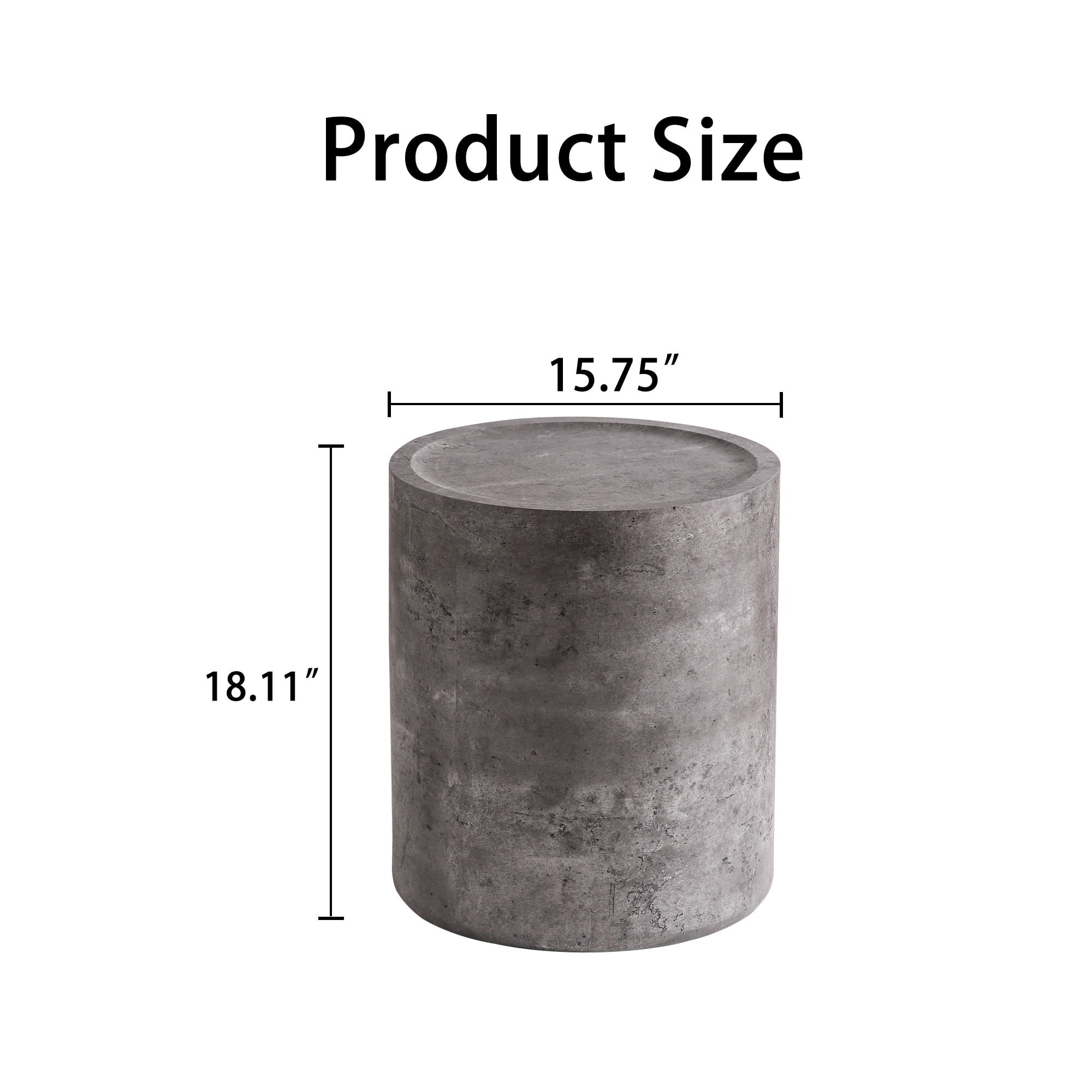 Leumius Modern Faux Concrete Round Corner Accent Table, No Assembly End Side Table for Living Room Bedroom Gray 1