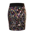 thumbnail image 3 of SGMVNU Girl's Sequins Skirts Sparkly Shiny Straight Fit Short Skirt with Elastic Waistband Performance Party Outfit, Multicolour, One Size, 3 of 6