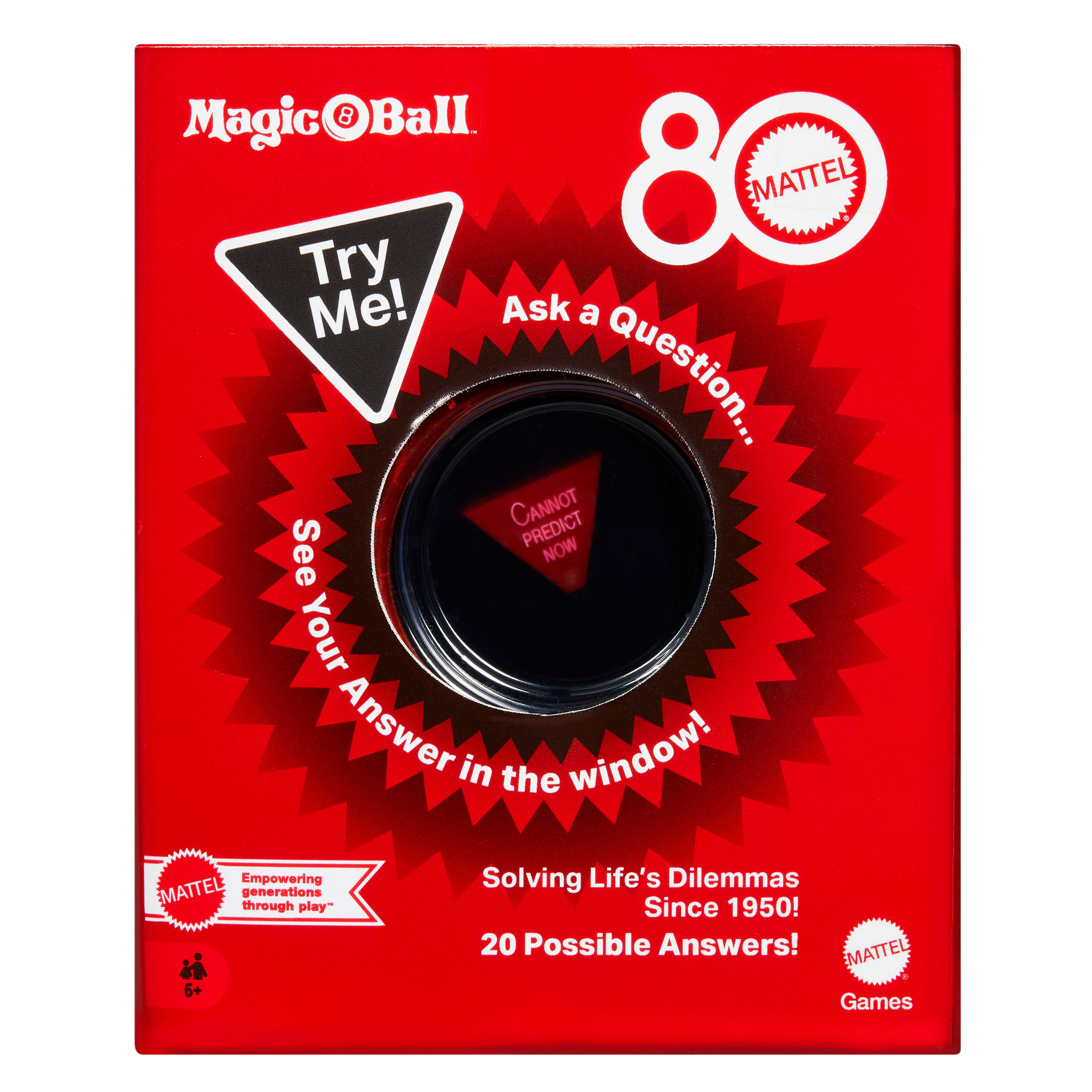 Magic 8 Ball Mattel Edición 80 Aniversario Juego de Novedad para Niños y Noche Familiar 6