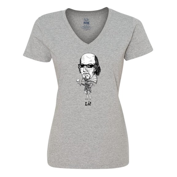 Inktastic Lit Shakespeare bobble Women's V-Neck T-Shirt