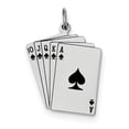 thumbnail image 1 of Sterling Silver Rhodium-Plated Playing Cards Polished Charm (27 X 19) Made In United States qc3877, 1 of 2