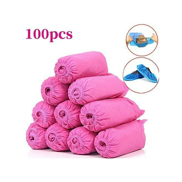100Pack Disposable Shoe Covers, NonSlip Waterproof Recyclable CPE