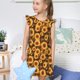 thumbnail image 4 of Fotbe Vintage Brown Plaid Sunflower Vestido de Dormir para Niñas de 3 a 10 Años, Mangas Cortas, Estilo Princesa, Pijama Camisón con Mangas Voladas-Medium, 4 of 6