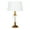 Gold Glass Table Lamp Solid Round 15" x 15" x 27", variant on DecMode 27" Gold Table Lamp with White Fabric Shade
