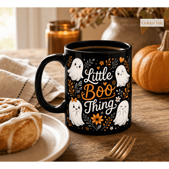 Little Boo Thing Mug Cute Ghost Halloween Coffee Cup Gift for Spooky Season