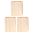thumbnail image 5 of 4 Pcs Wooden Storage Bucket Nice Holder Unfinished Stationery Holder Desktop Organizer Pen Cup Office, 5 of 6