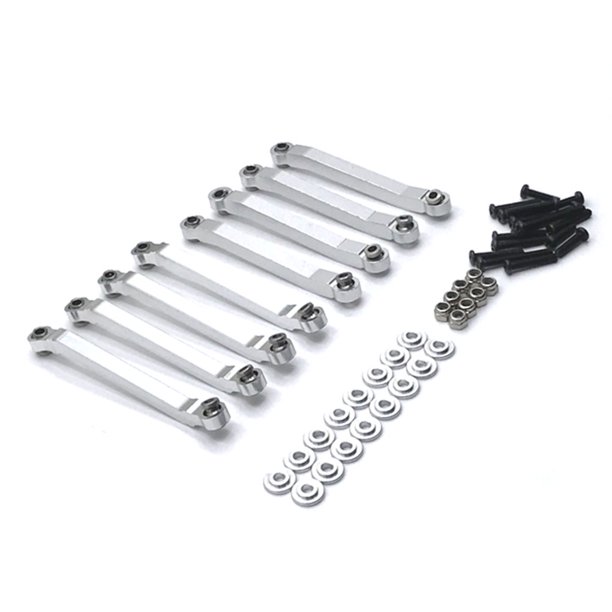 Juego de conector servo resistente al desgaste de la barra de conexión fija impermeable reemplazo liviano liviano para 1/12 D90 D99 D99s Silver kenally FN001613-03