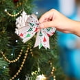 thumbnail image 5 of Twfbrm Christmas Bow Decor for Christmas Tree, 3.9 Inch Christmas Wreath Bows for Xmas Tree Crafts Home Ornaments Party Gift DIY Hanging Christmas Decorations (White Tree), 5 of 5