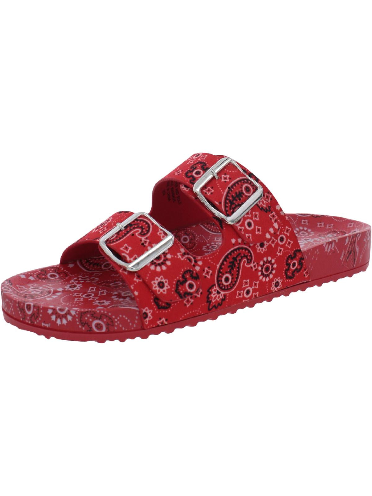 Madden Girl Womens Teddy Tie Dye Slip On Footbed Sandals