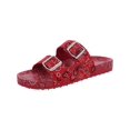thumbnail image 1 of Madden Girl Womens Teddy Tie Dye Slip On Footbed Sandals Red 8 Medium (B,M), 1 of 3
