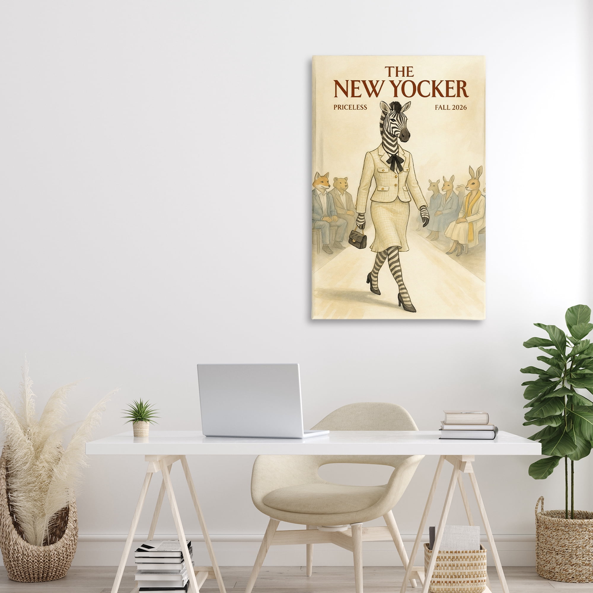 Stupell Industries New Yocker Zebra Model Canvas Wall Art, design by Grotto Studios