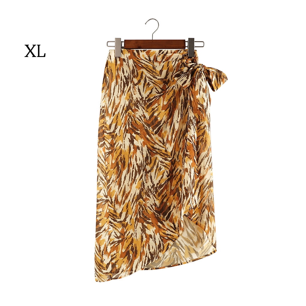 Beach Skirt Women Swimwear Printed Cover Up Swimsuit Chiffon Shirt 9391 2 Xl Walmart Com