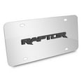 thumbnail image 2 of iPick Image for Ford F-150 Raptor 3D Dark Gray Logo on Mirror Chrome Stainless Steel License Plate, Official Licensed, 2 of 5